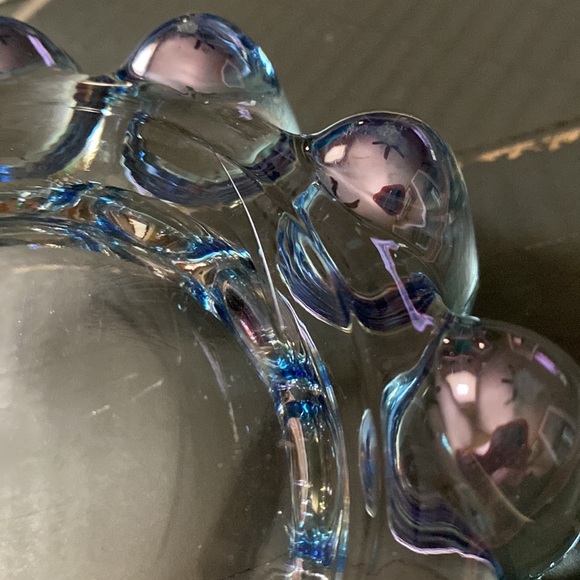 🦋Rare🦋Vintage Blue Glass Bubble Dish - Picture 4 of 4